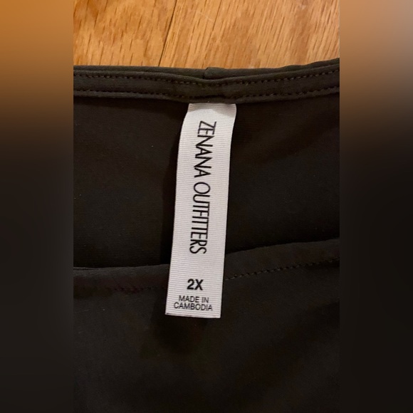 Zenana pullover tunic top slate gray 3/4 sleeves 2X chiffon hem - Picture 3 of 4